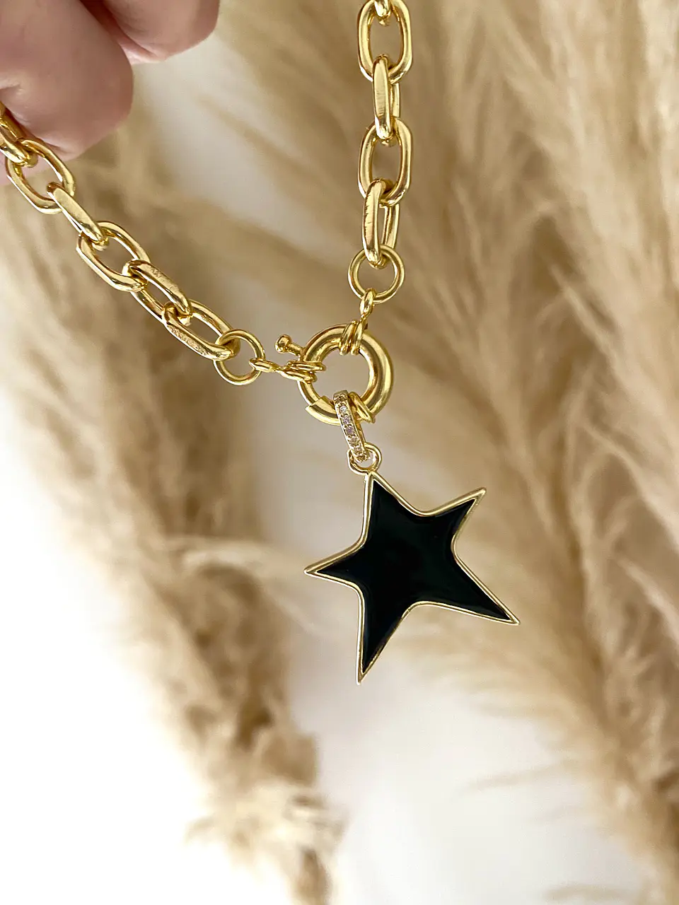 Pulsera maxi Eslabones Estrella Black  3