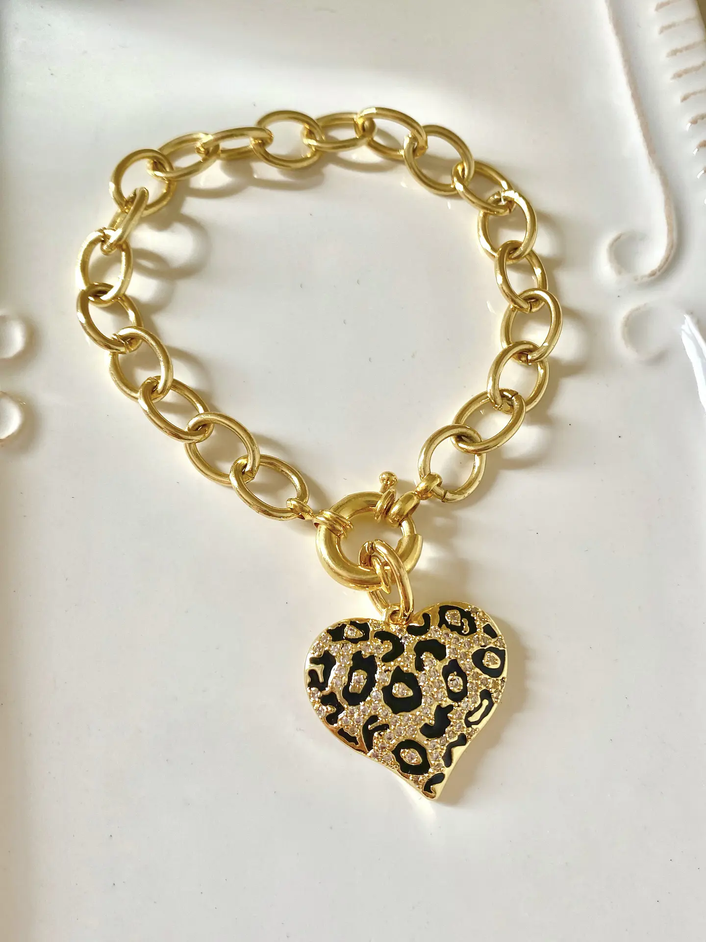 Pulsera Corazón Leo Print gold 1