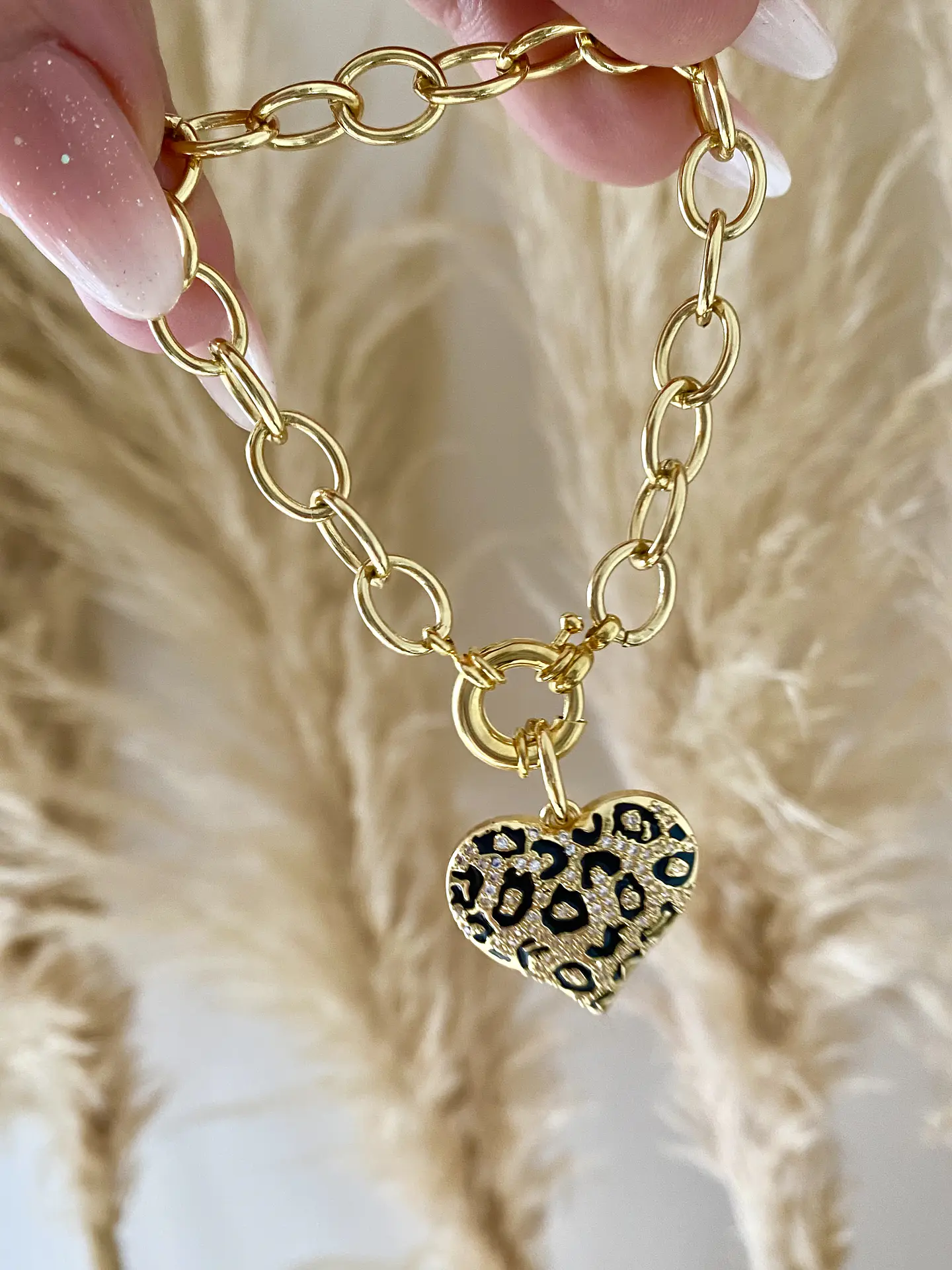 Pulsera Corazón Leo Print gold 2