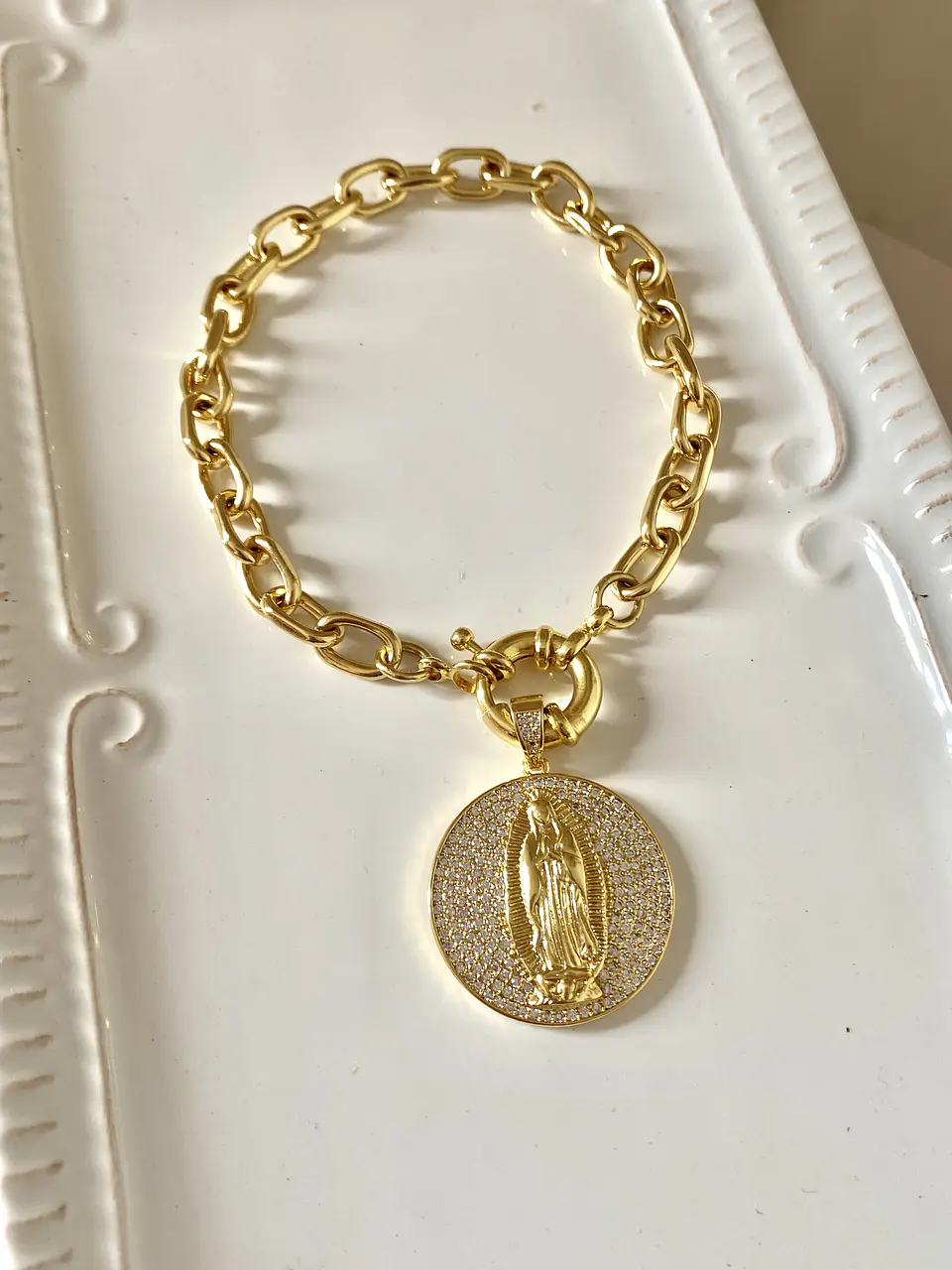 Pulsera Medallón Virgen circones  3