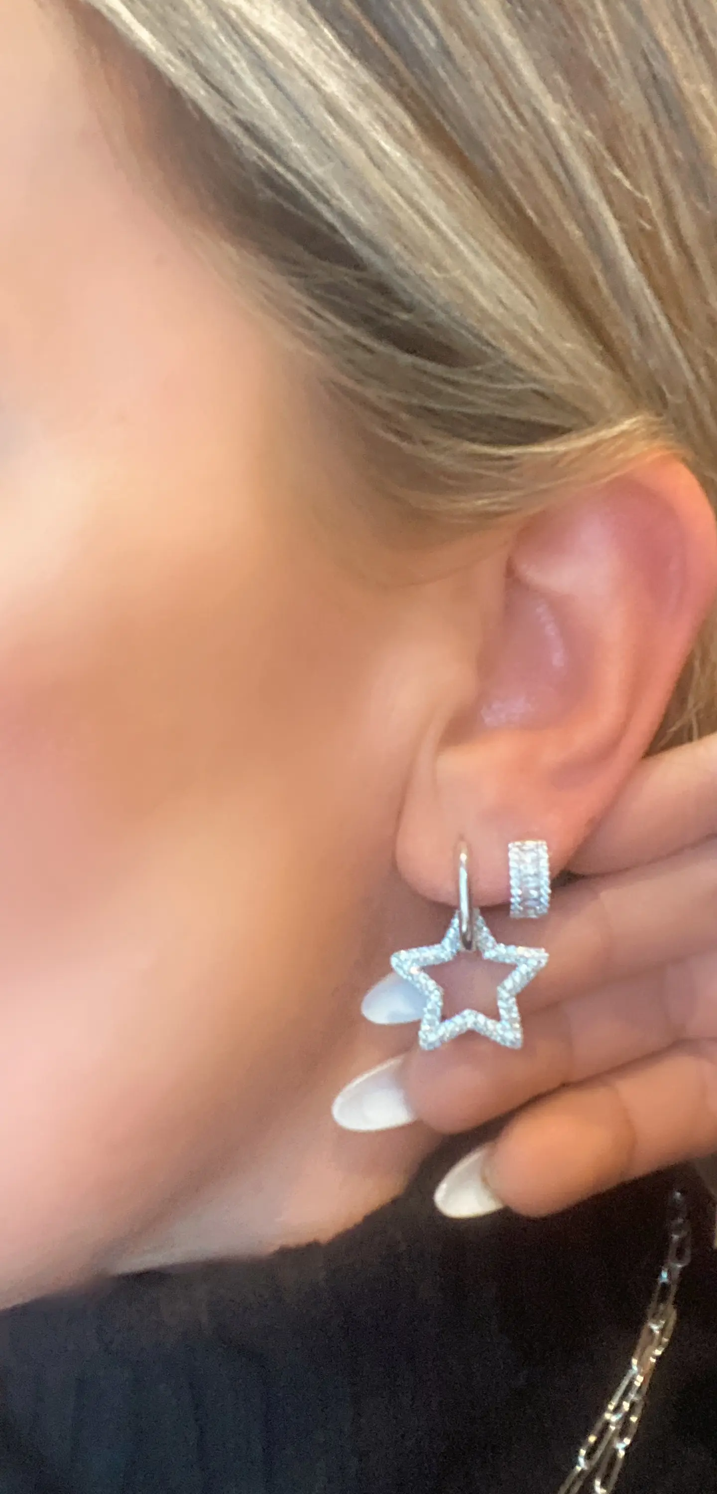 Aros Estrella Silueta circones silver  5