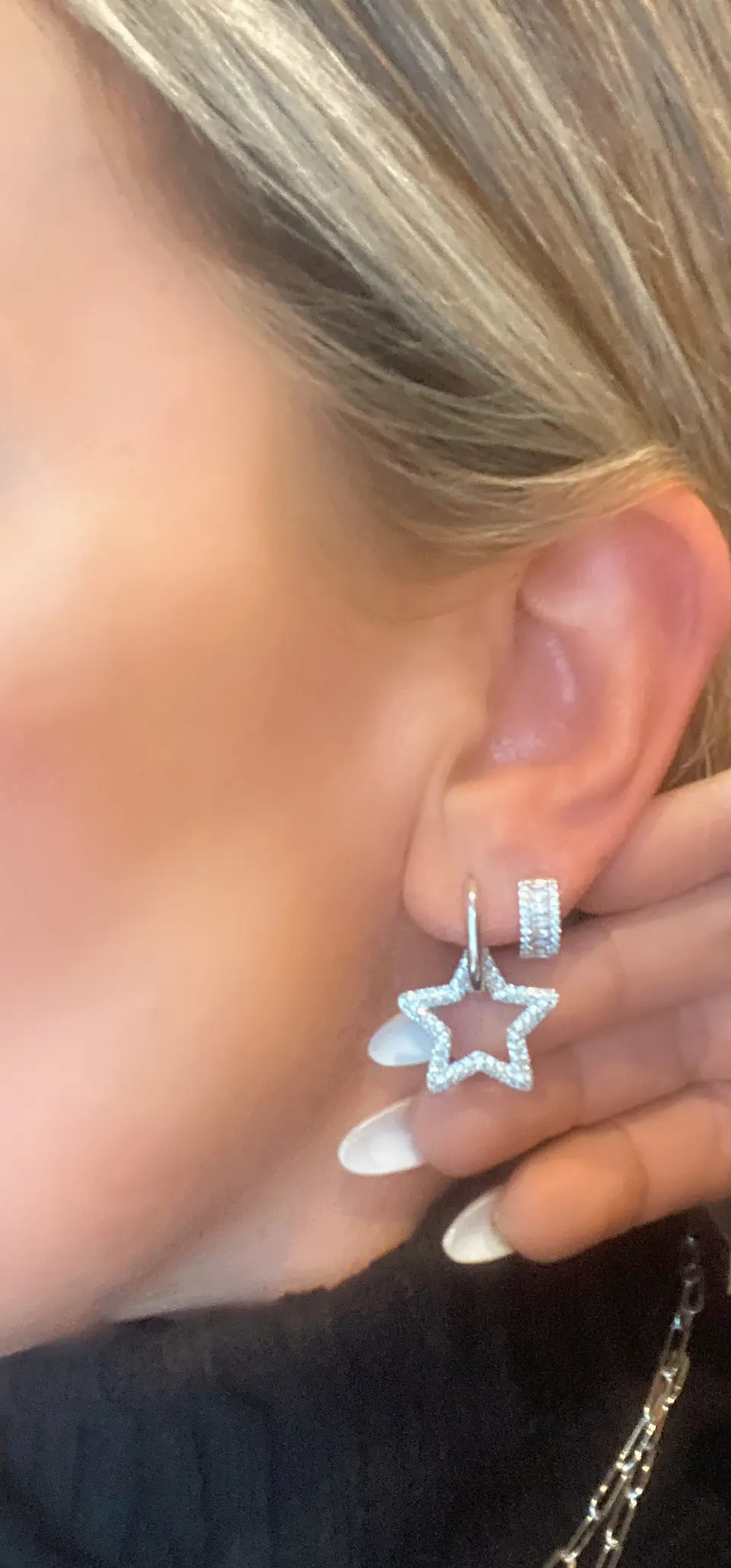 Aros Estrella Silueta circones silver  5