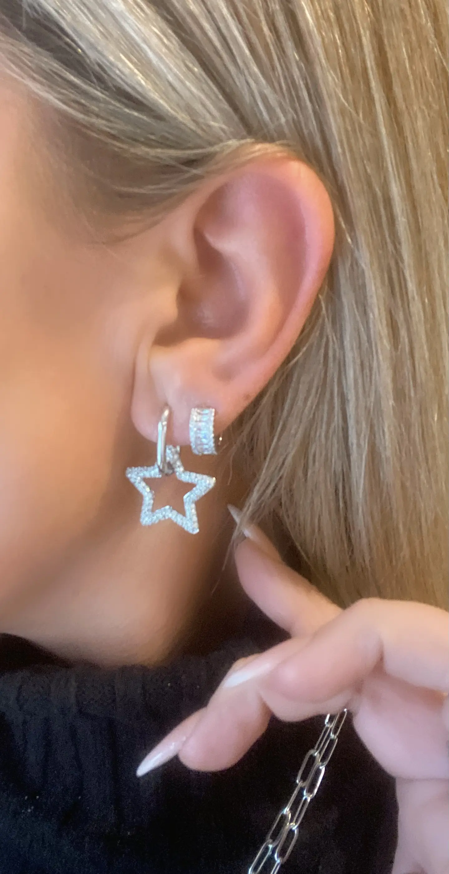 Aros Estrella Silueta circones silver  1