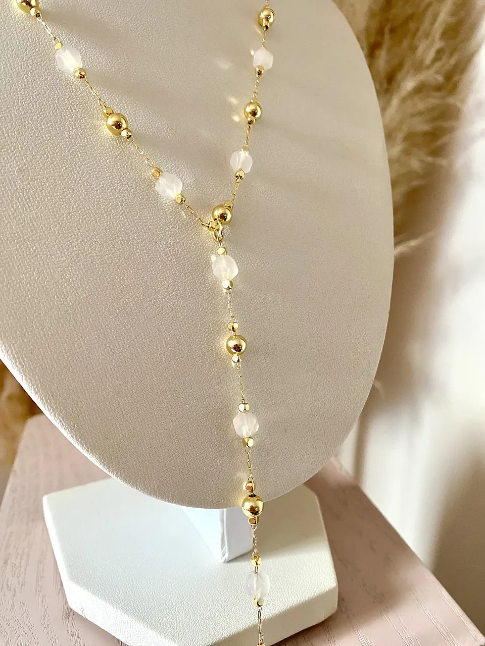 Collar Balines y Cristales gold  5