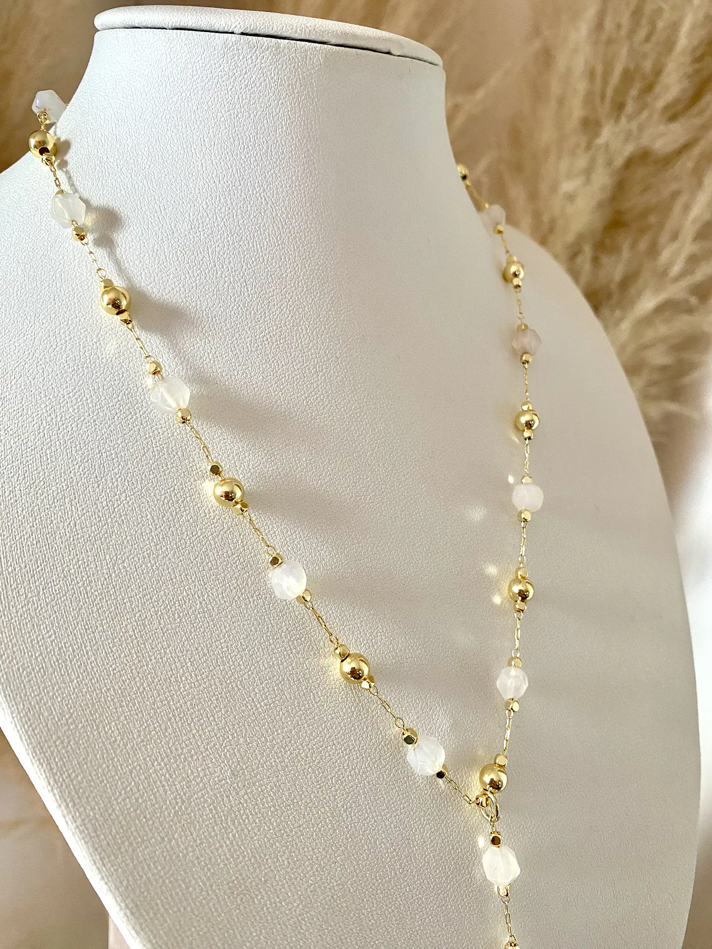 Collar Balines y Cristales gold  6