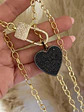 Maxi collar Corazon Black Maxi Broche candado - Miniatura 1