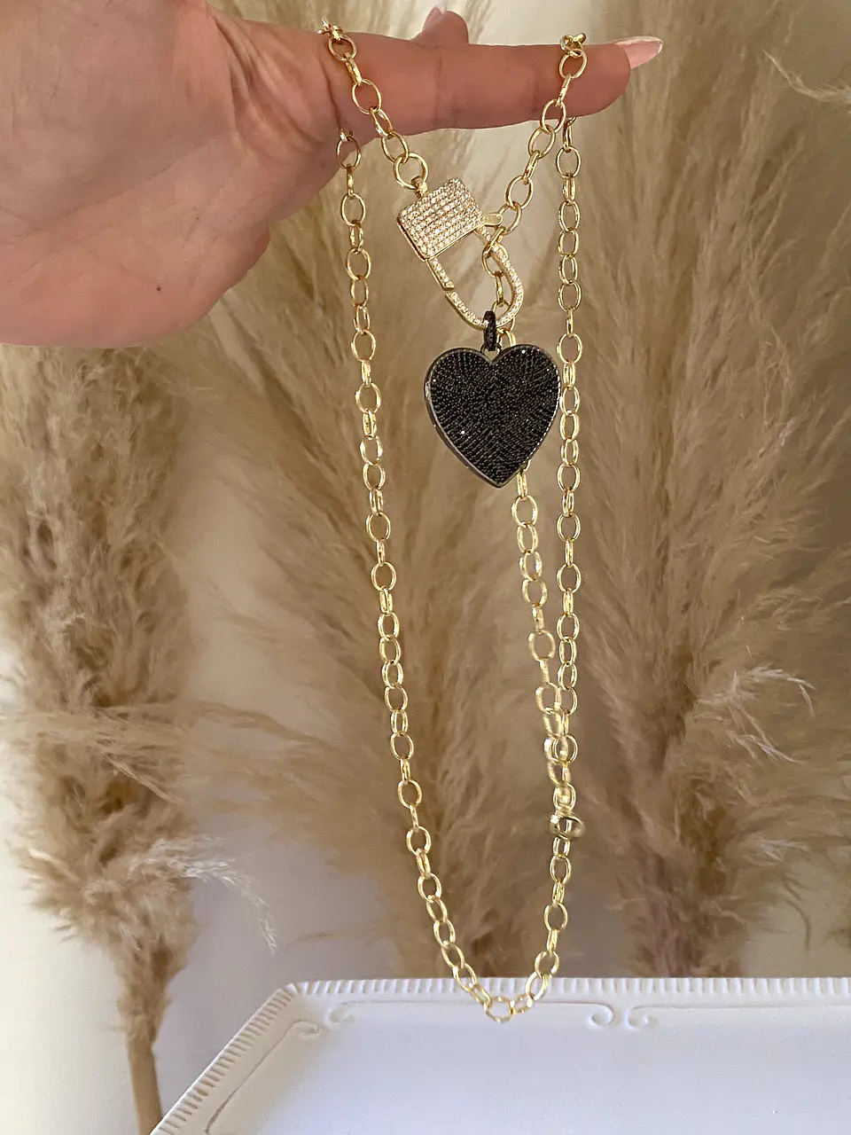 Maxi collar Corazon Black Maxi Broche candado 4