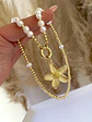 Collar Perlas Río y balines Flor gold  - Miniatura 2
