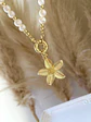 Collar Perlas Río y balines Flor gold  - Miniatura 3