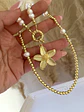 Collar Perlas Río y balines Flor gold  - Miniatura 4