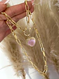 Collar Corazón Cristal Rosa broche luxury gold - Miniatura 1