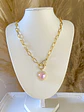 Collar Corazón Cristal Rosa broche luxury gold - Miniatura 2