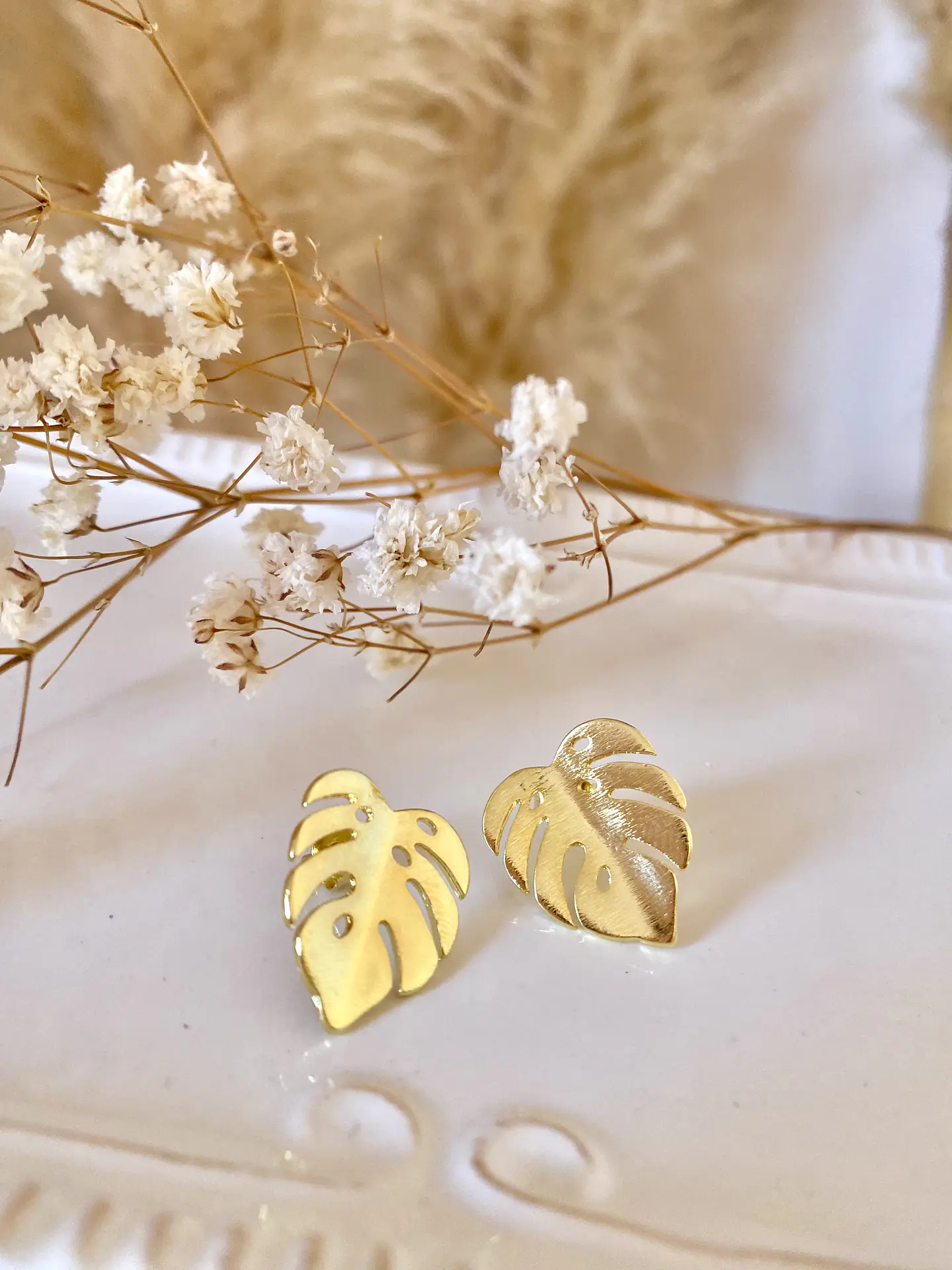Aros Hoja Monstera Gold 1