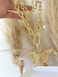 Collar Eslabones Mariposa broche Luxury Corazón gold - Miniatura 4