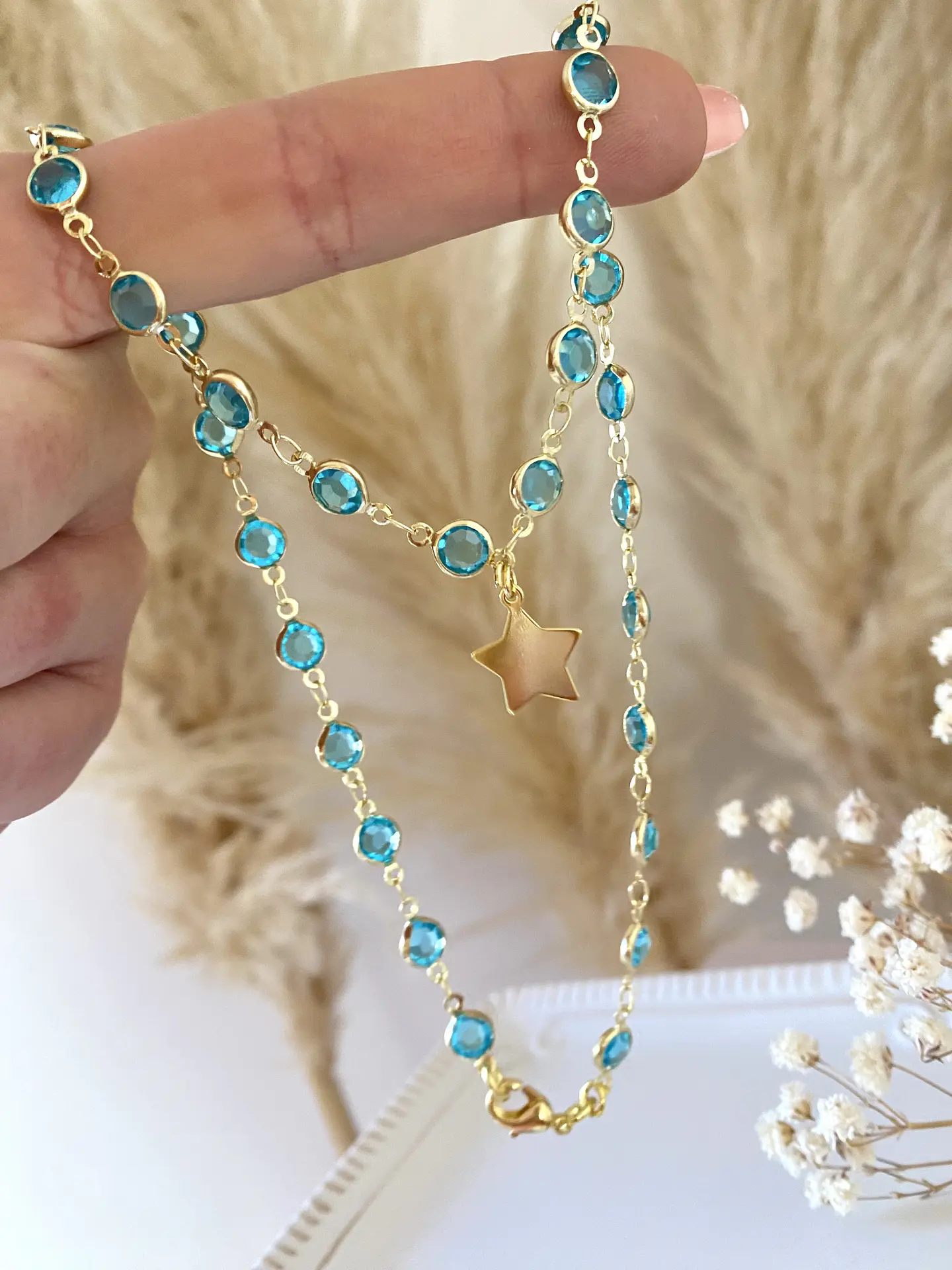 Collar eslabones turquesa Estrellita 3