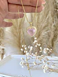Collar Corazón  Rosa cadena ajustable  - Miniatura 4