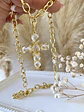 Collar Maxi cruz Cristal Eslabones gold - Miniatura 1
