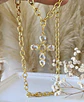 Collar Maxi cruz Cristal Eslabones gold - Miniatura 3