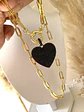  Collar Corazon Black circones maxi eslabones aplanados   - Miniatura 1