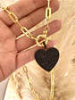  Collar Corazon Black circones maxi eslabones aplanados   - Miniatura 5
