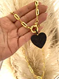 Collar Corazon Black circones maxi eslabones aplanados   - Miniatura 6