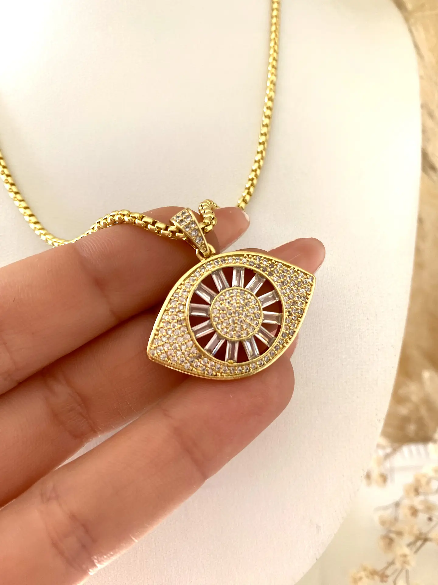 Collar cadena Maxi Ojo Turco circones gold 1