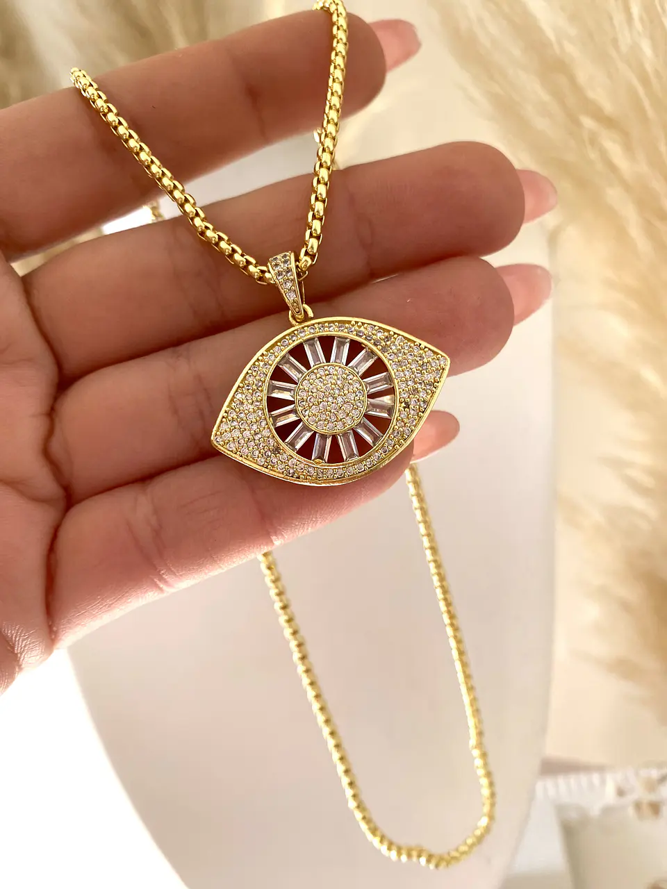 Collar cadena Maxi Ojo Turco circones gold 3
