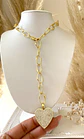 Collar Maxi eslabones Corazón circones gold - Miniatura 1