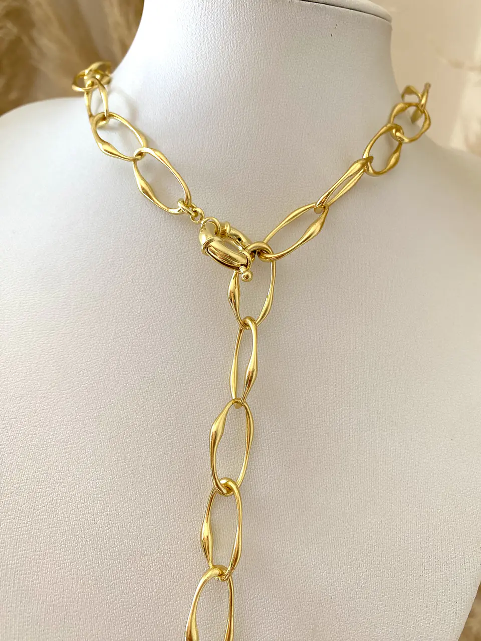 Collar Maxi eslabones Corazón circones gold 4
