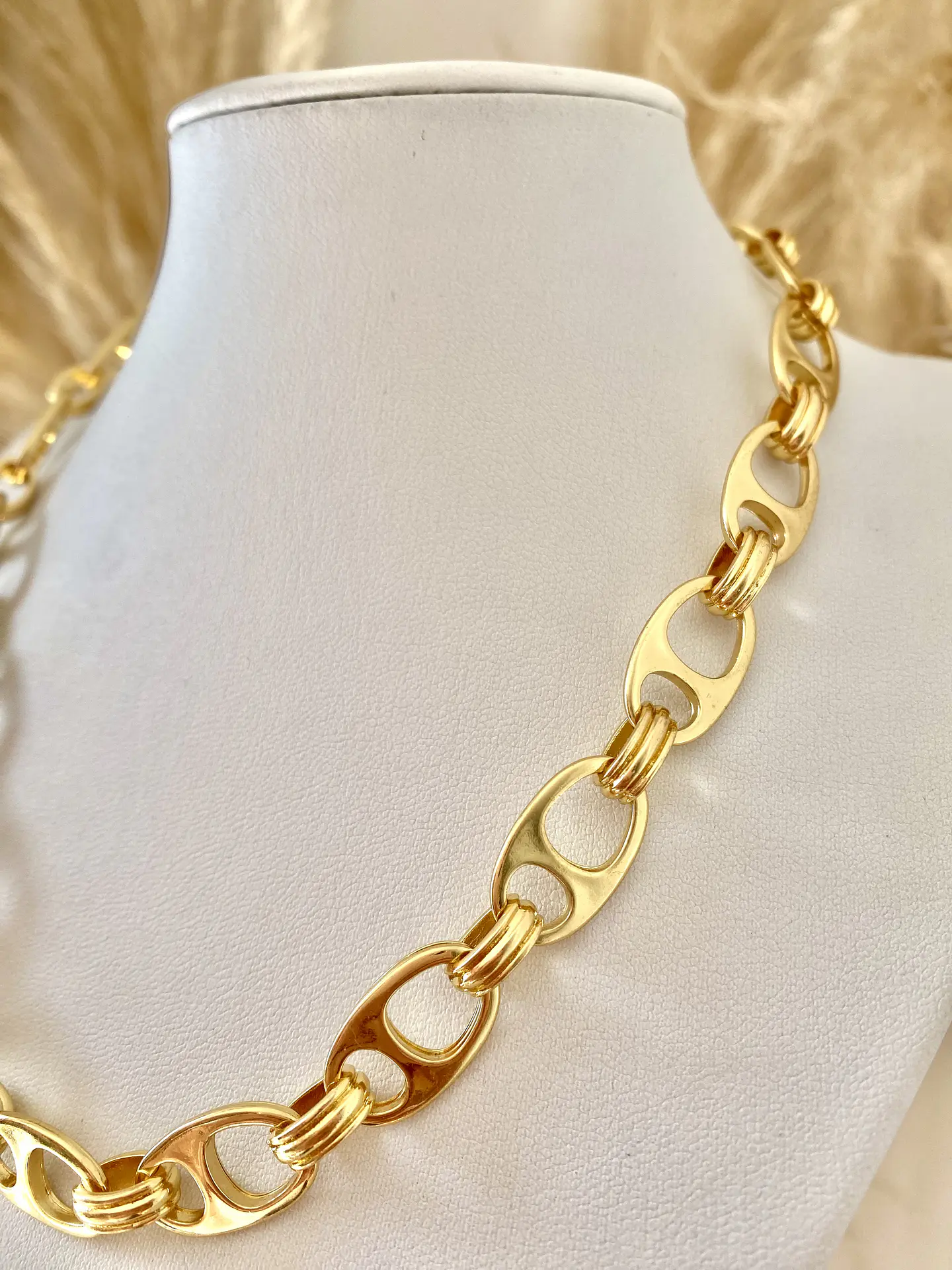 Conjunto Collar, pulsera aros  Eslabones Estilo Gucci gold  5