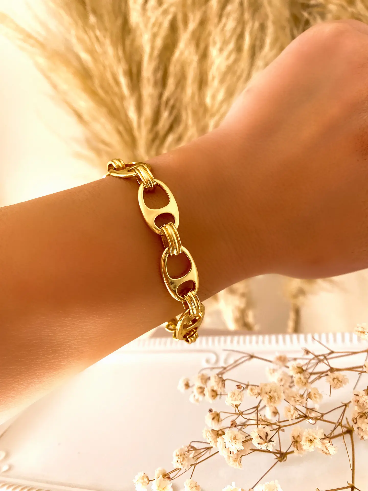 Pulsera Eslabones Estilo Gucci Gold 1