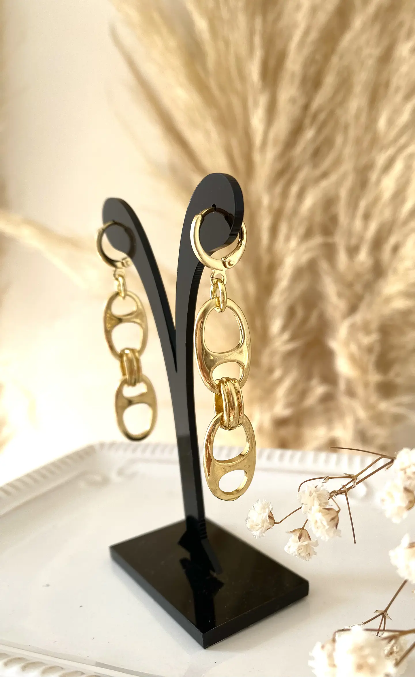 Conjunto Collar, pulsera aros  Eslabones Estilo Gucci gold  3