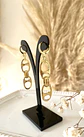 Conjunto Collar, pulsera aros  Eslabones Estilo Gucci gold  - Miniatura 3