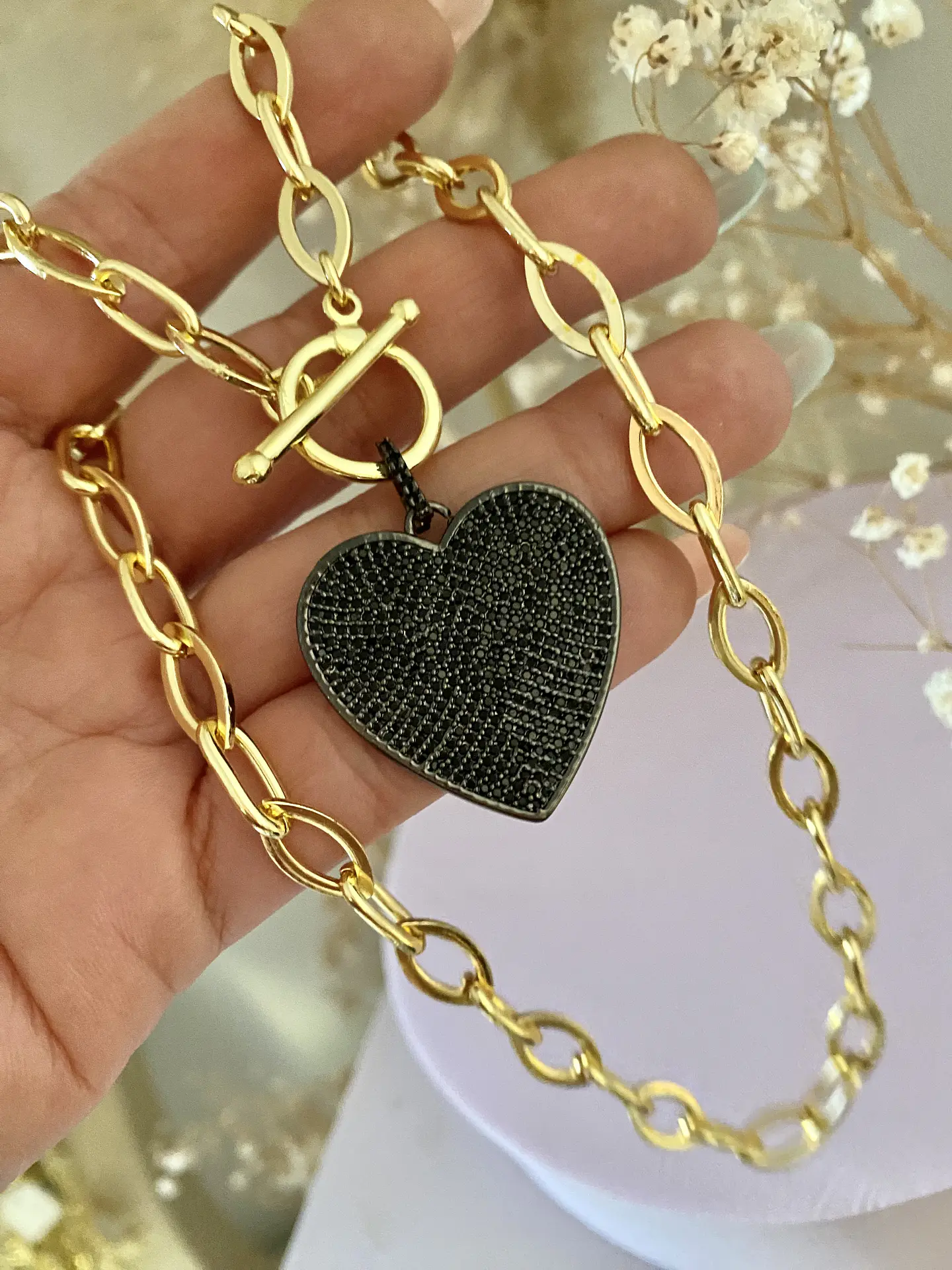 Collar Corazón Black circones  1