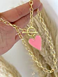 Collar Corazón Rosa Broche Palanca Gold - Miniatura 1