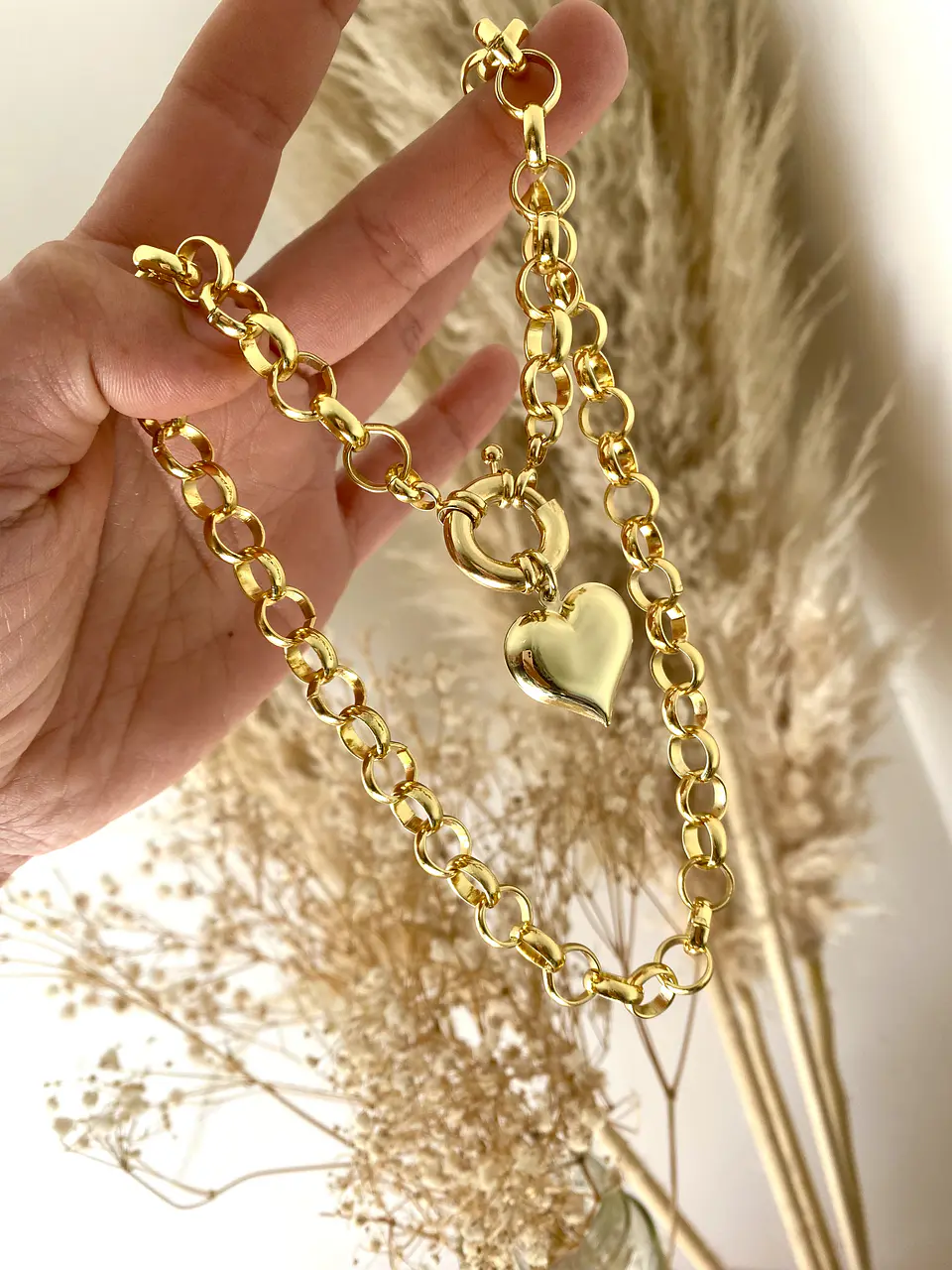 Collar Corazón Gold Maxi Eslabones redondos  3