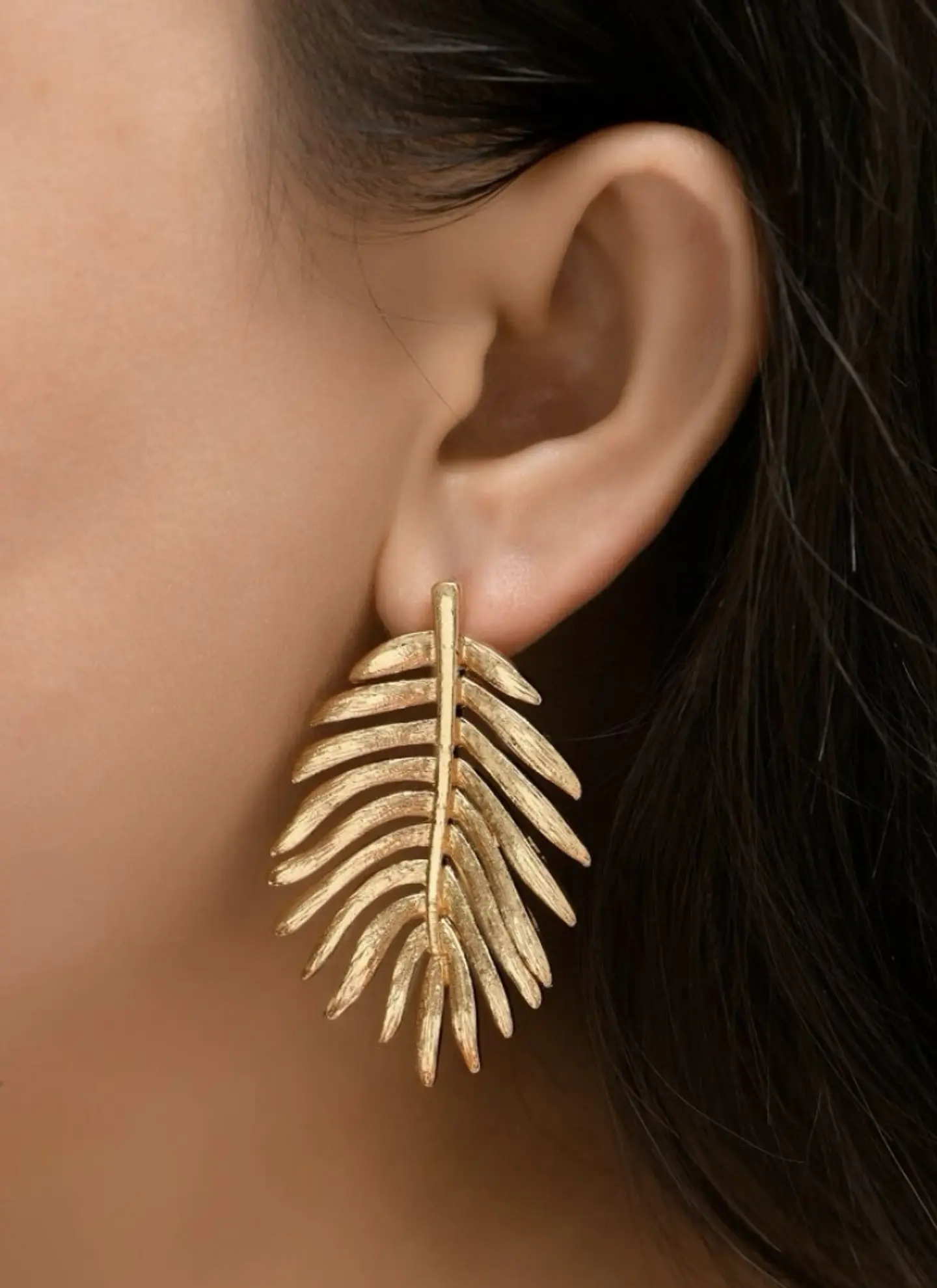 Aros Maxi Hoja Gold 2