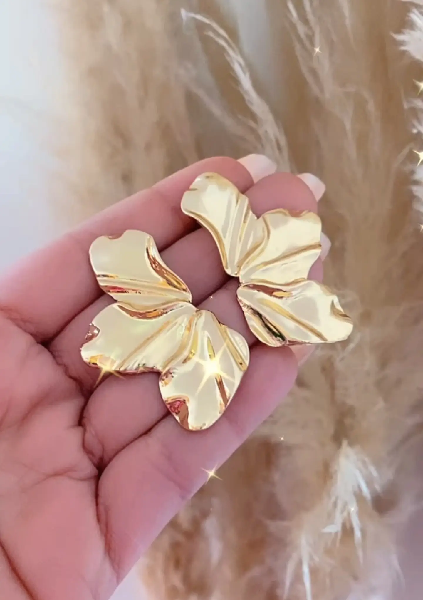 Aros Maxi Pétalos gold 2
