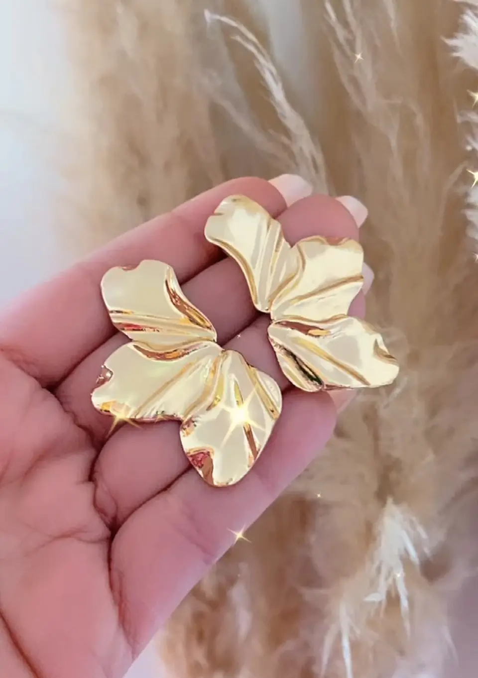 Aros Maxi Pétalos gold 2