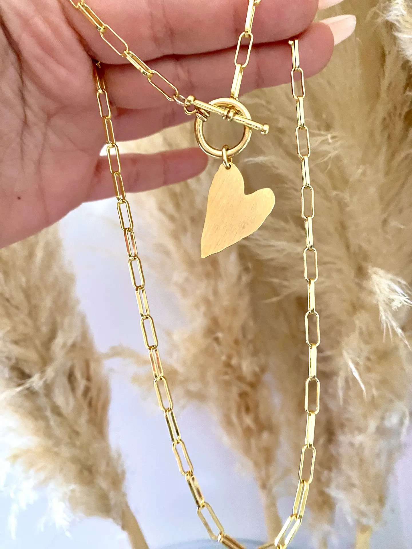 Collar corazón lijado gold 3