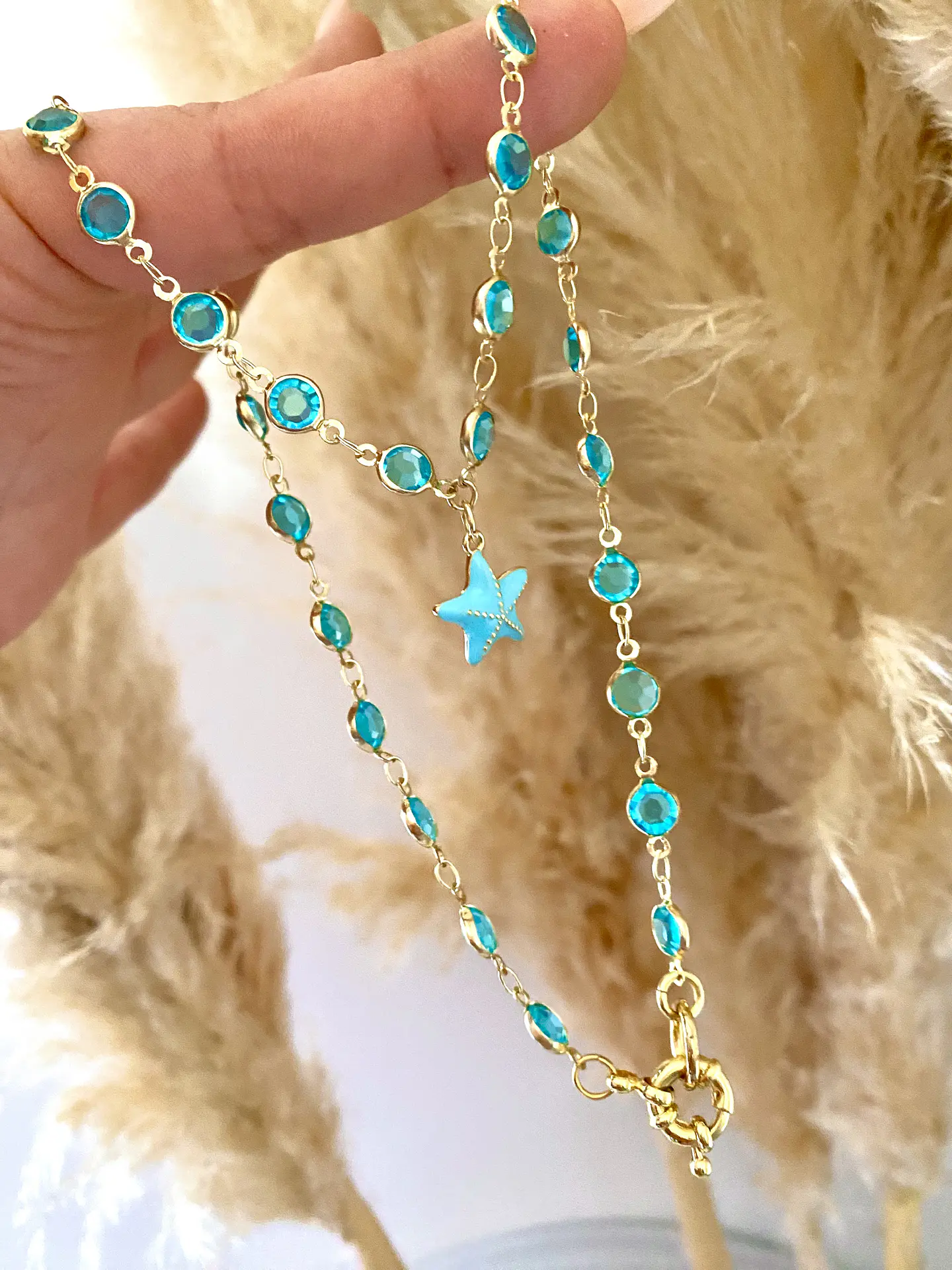 Collar turquesa Estrella gold 2