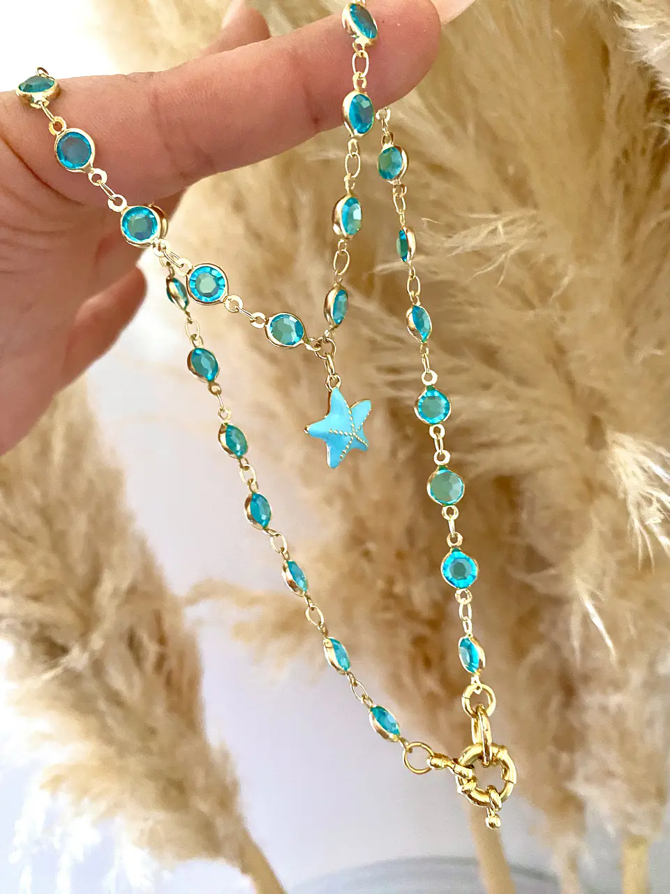 Collar turquesa Estrella gold 2