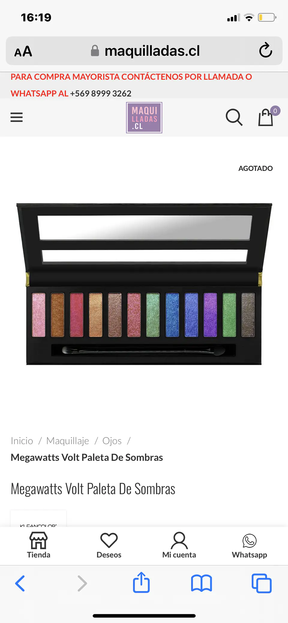 Paleta MEGAWATTS Sombras Metalizadas  3