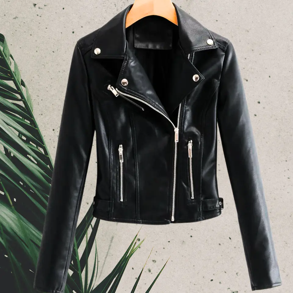 Chaqueta Cazadora Biker Efecto Piel 2