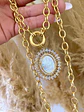 Collar Maxi Medallón Virgen nacarada cristales Gold - Miniatura 3