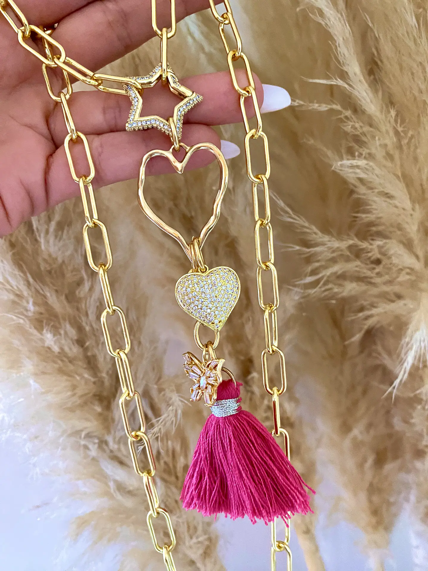Collar Summer Pink Dark gold 1