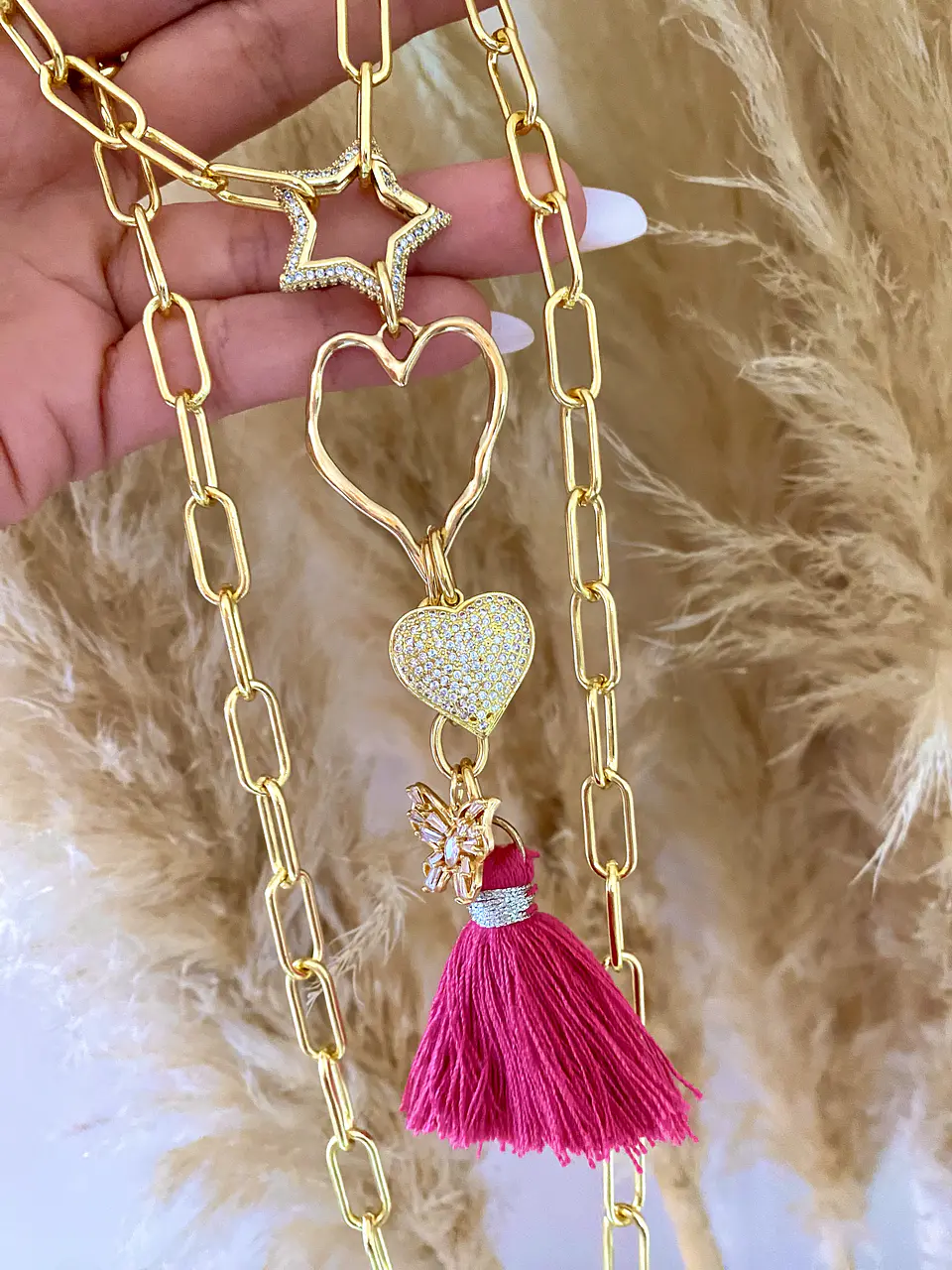Collar Summer Pink Dark gold 1