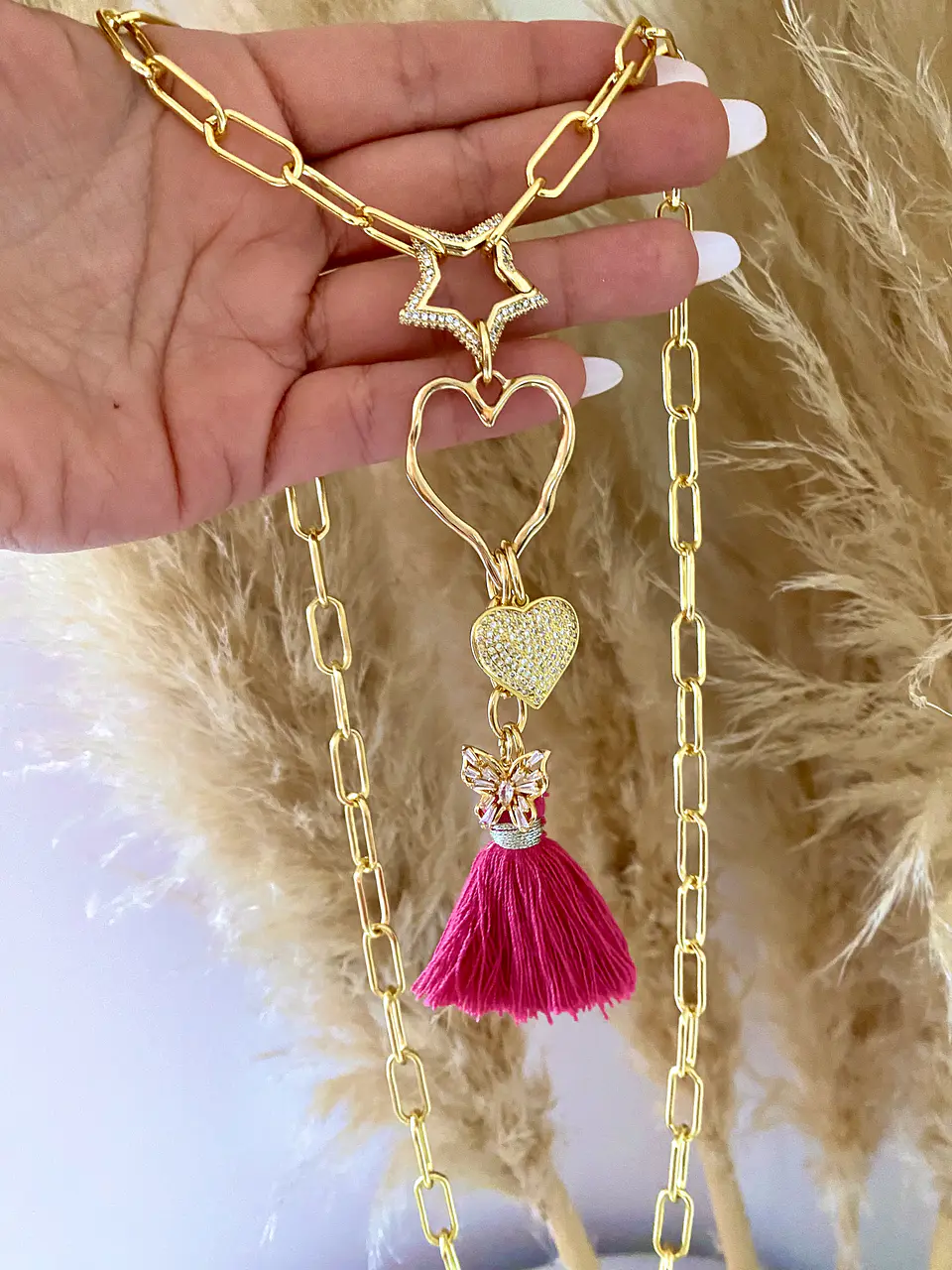 Collar Summer Pink Dark gold 2