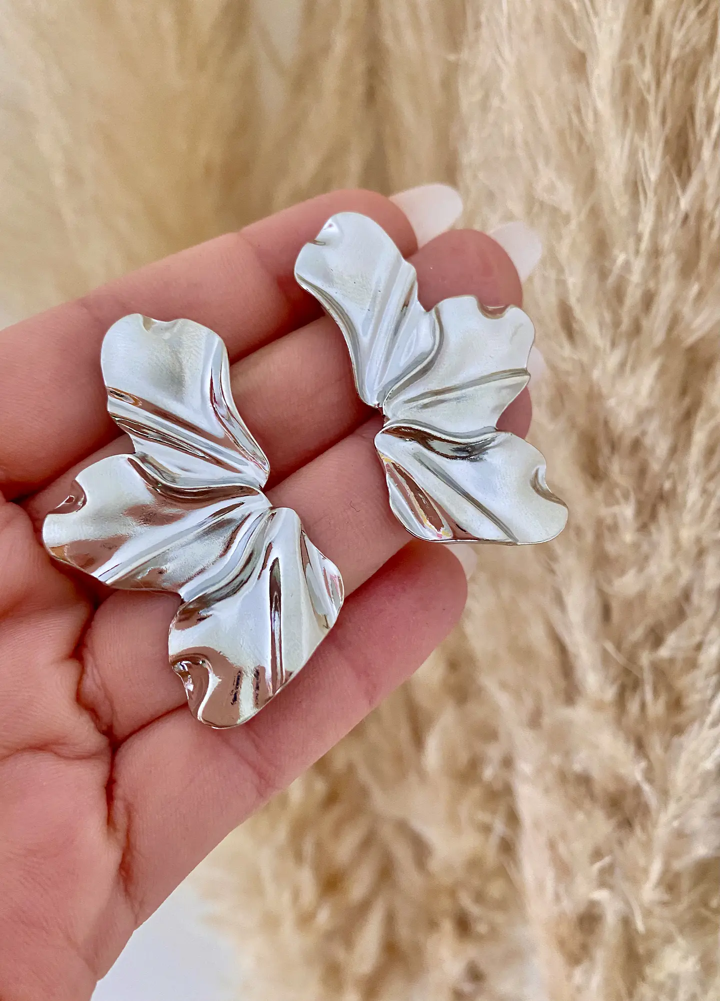 Aros Maxi Pétalo Silver  2
