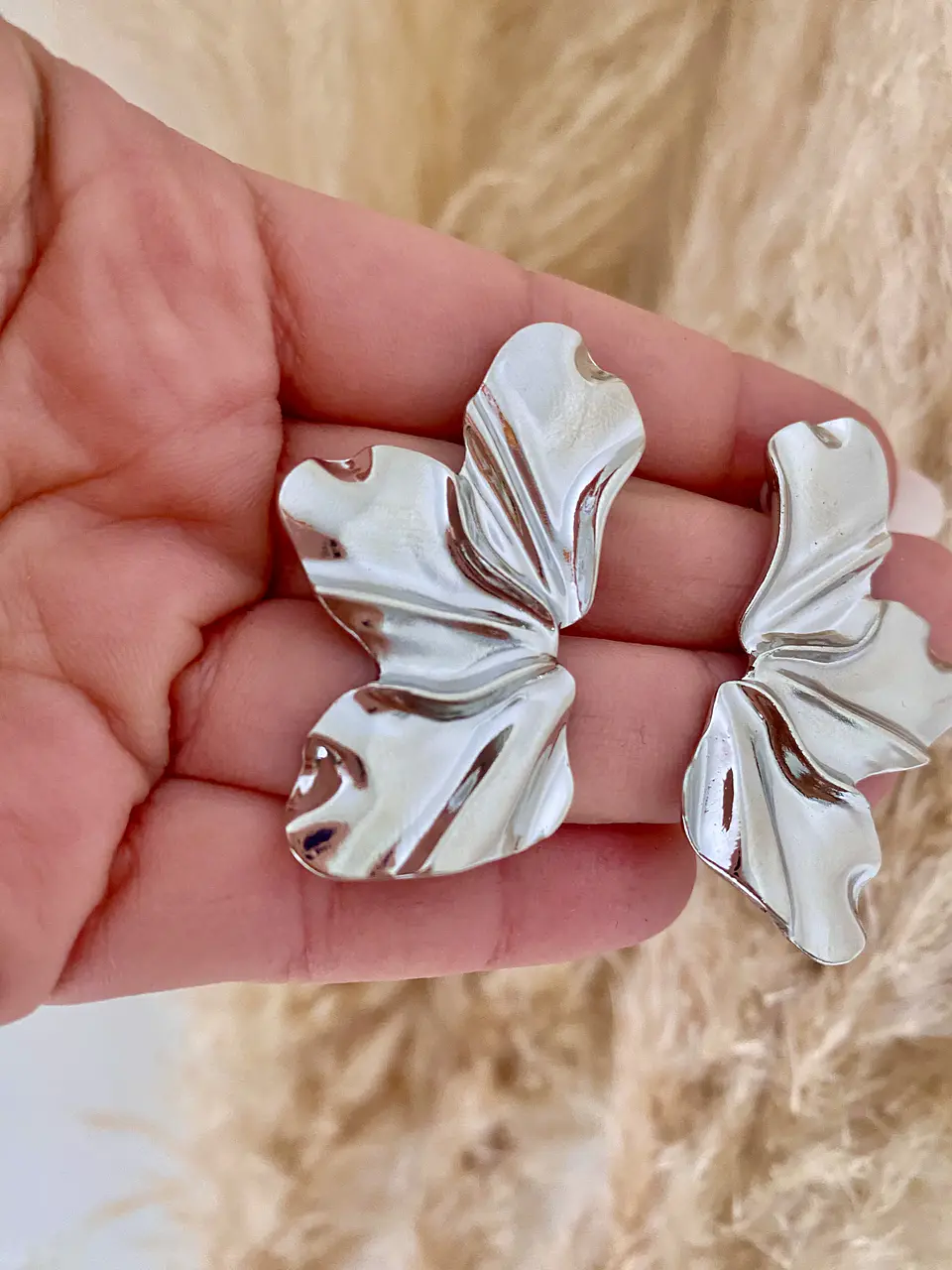 Aros Maxi Pétalo Silver  3